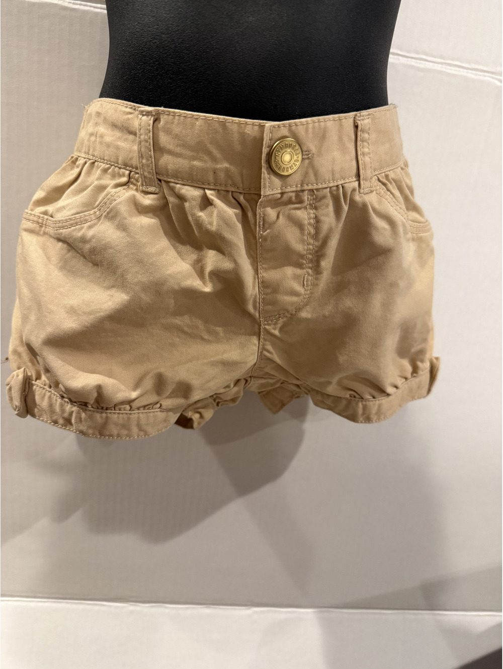 Gymboree Toddler Girls Beige Cotton Shorts eleastic waistband style cute Size 3T